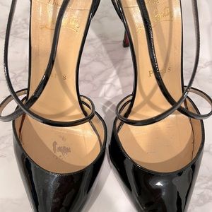 Christian Louboutin Cross Blake 100mm Patent Red Sole Pump, Black